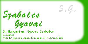 szabolcs gyovai business card